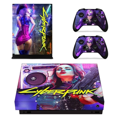 Cyberpunk 2077 decal skin for Xbox one X Console and 2 Controllers