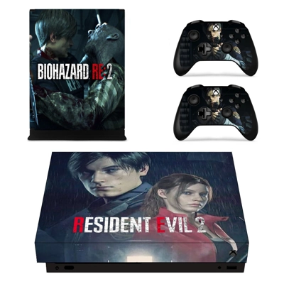 Resident Evil 2 decal skin for Xbox one X Console and 2 Controllers