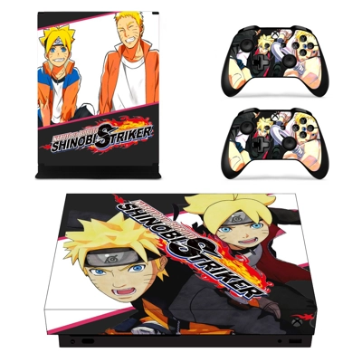 Naruto to Boruto Shinobi Striker decal skin for Xbox one X Console and 2 Controllers