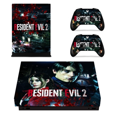 Resident Evil 2 decal skin for Xbox one X Console and 2 Controllers