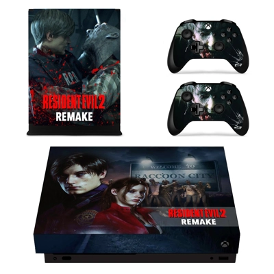 Resident Evil 2 remake decal skin for Xbox one X Console and 2 Controllers