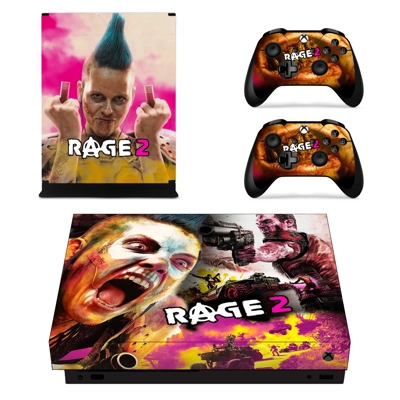 Rage 2 decal skin for Xbox one X Console and 2 Controllers Rage 2 decal skin for Xbox one X Console and 2 Controllers