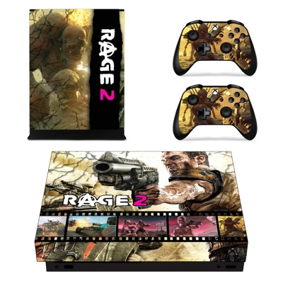 Rage 2 decal skin for Xbox one X Console and 2 Controllers Rage 2 decal skin for Xbox one X Console and 2 Controllers