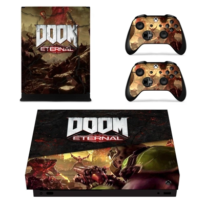 Doom Eternal decal skin for Xbox one X Console and 2 Controllers