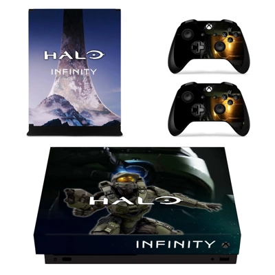 Halo Infinity decal skin for Xbox one X Console and 2 Cont.. Halo Infinity decal skin for Xbox one X Console and 2 Cont..