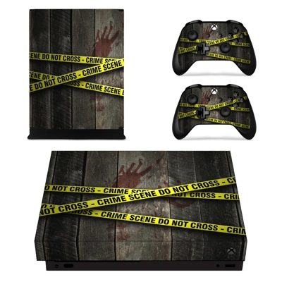 Crime Scene decal skin for Xbox one X Console and 2 Controllers