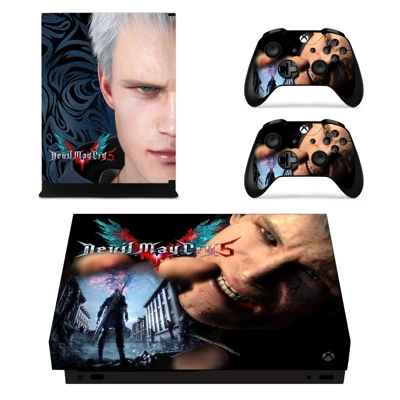 Devil May Cry 5 decal skin for Xbox one X Console and 2 Controllers