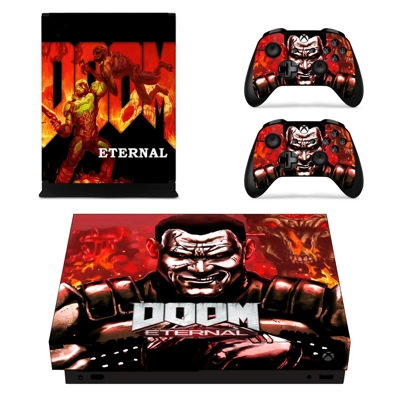 Doom Eternal decal skin for Xbox one X Console and 2 Contr.. Doom Eternal decal skin for Xbox one X Console and 2 Contr..