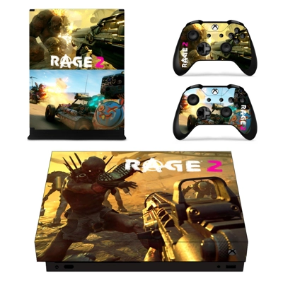 Rage 2 decal skin for Xbox one X Console and 2 Controllers Rage 2 decal skin for Xbox one X Console and 2 Controllers