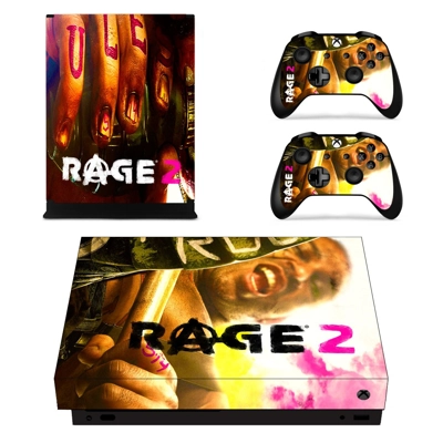 Rage 2 decal skin for Xbox one X Console and 2 Controllers Rage 2 decal skin for Xbox one X Console and 2 Controllers