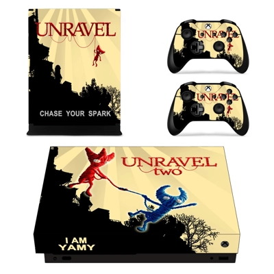 Unravel Two decal skin for Xbox one X Console and 2 Contro.. Unravel Two decal skin for Xbox one X Console and 2 Contro..