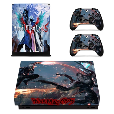 Devil May Cry 5 decal skin for Xbox one X Console and 2 Controllers