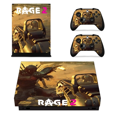 Rage 2 decal skin for Xbox one X Console and 2 Controllers Rage 2 decal skin for Xbox one X Console and 2 Controllers