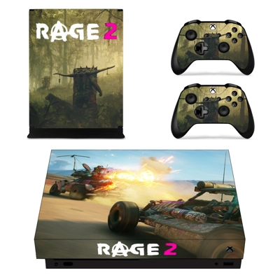 Rage 2 decal skin for Xbox one X Console and 2 Controllers Rage 2 decal skin for Xbox one X Console and 2 Controllers