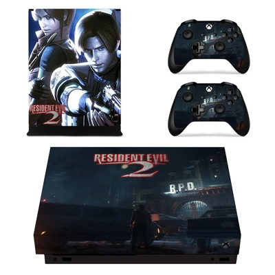 Resident Evil 2 decal skin for Xbox one X Console and 2 Controllers