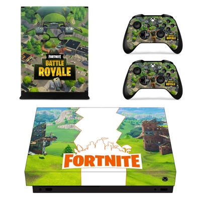 Fortnite battle royale decal skin for Xbox one X Console and 2 Controllers