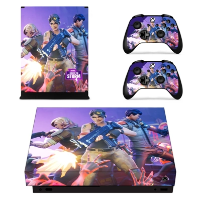 Fortine decal skin for Xbox one X Console and 2 Controllers