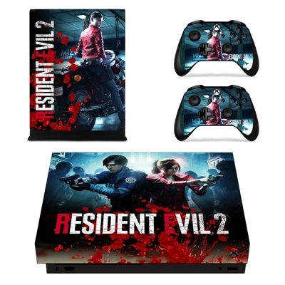Resident Evil 2 decal skin for Xbox one X Console and 2 Controllers
