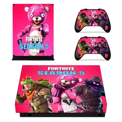 Fortnite decal skin for Xbox one X Console and 2 Controllers