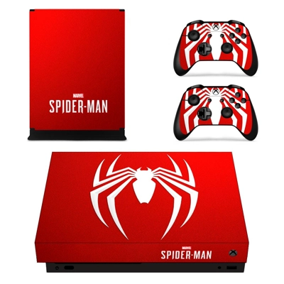 Spider Man decal skin for Xbox one X Console and 2 Controllers
