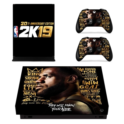 NBA 2K19 decal skin for Xbox one X Console and 2 Controllers NBA 2K19 decal skin for Xbox one X Console and 2 Controllers