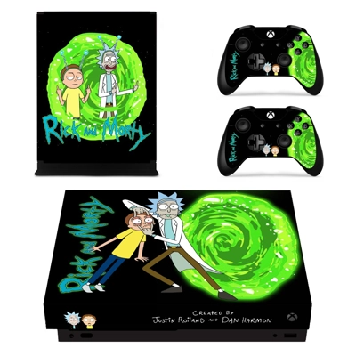 Rick and Morty decal skin for Xbox one X Console and 2 Controllers