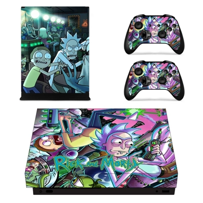 Rick and Morty decal skin for Xbox one X Console and 2 Con.. Rick and Morty decal skin for Xbox one X Console and 2 Con..