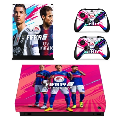 FIFA 19 decal skin for Xbox one X Console and 2 Controllers FIFA 19 decal skin for Xbox one X Console and 2 Controllers