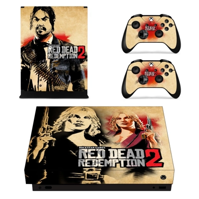 Red Dead Redemption 2 decal skin for Xbox one X Console and 2 Controllers