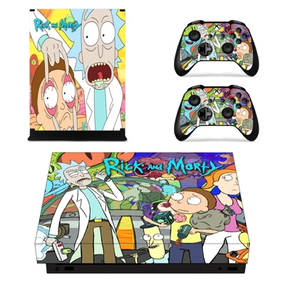Rick and Morty decal skin for Xbox one X Console and 2 Controllers