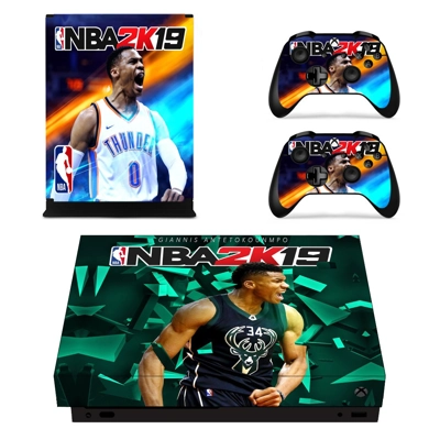 NBA 2K19 decal skin for Xbox one X Console and 2 Controllers
