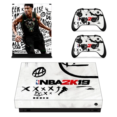 NBA 2K19 decal skin for Xbox one X Console and 2 Controllers NBA 2K19 decal skin for Xbox one X Console and 2 Controllers