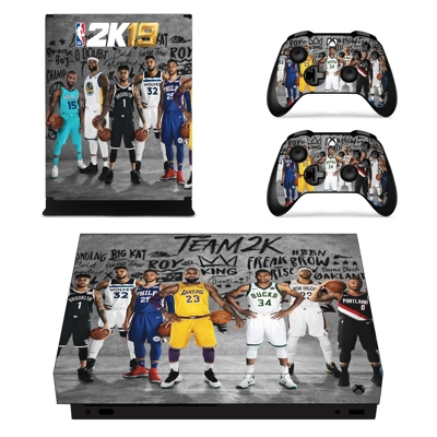NBA 2K19 decal skin for Xbox one X Console and 2 Controllers NBA 2K19 decal skin for Xbox one X Console and 2 Controllers