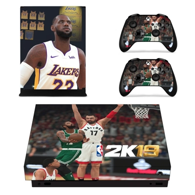 NBA 2K19 decal skin for Xbox one X Console and 2 Controllers