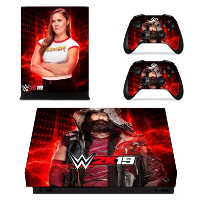 WWE 2K19 decal skin for Xbox one X Console and 2 Controllers WWE 2K19 decal skin for Xbox one X Console and 2 Controllers