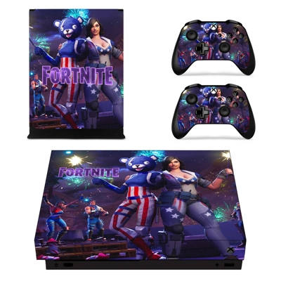 Fortnite decal skin for Xbox one X Console and 2 Controllers