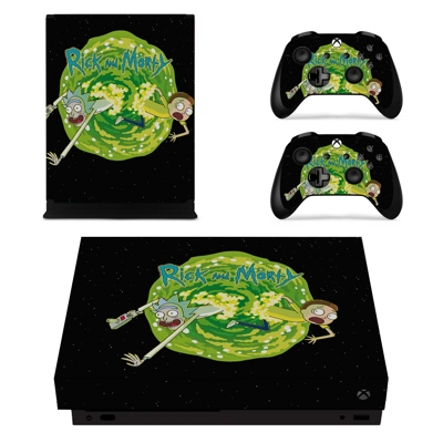 Rick and Morty decal skin for Xbox one X Console and 2 Controllers