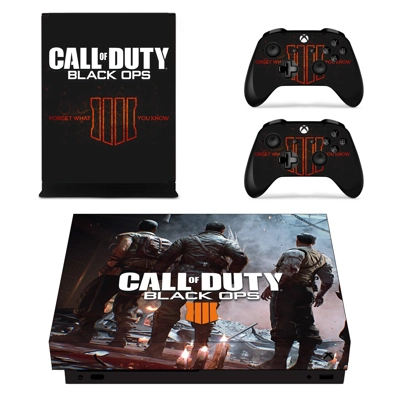Call of Duty Black ops 4 decal skin for Xbox one X Console and 2 Controllers