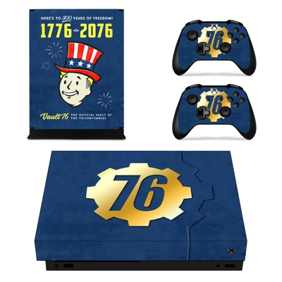 Fallout 76 decal skin for Xbox one X Console and 2 Controllers