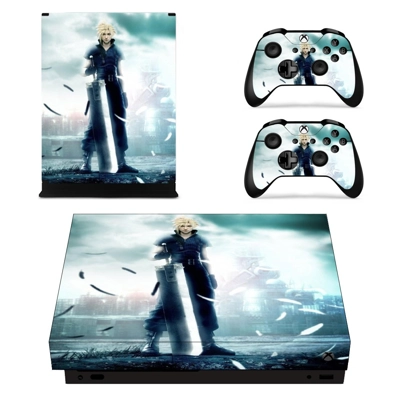 Final Fantasy 7 decal skin for Xbox one X Console and 2 Controllers