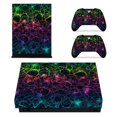 Polygon decal skin for Xbox one X Console and 2 Controllers Polygon decal skin for Xbox one X Console and 2 Controllers