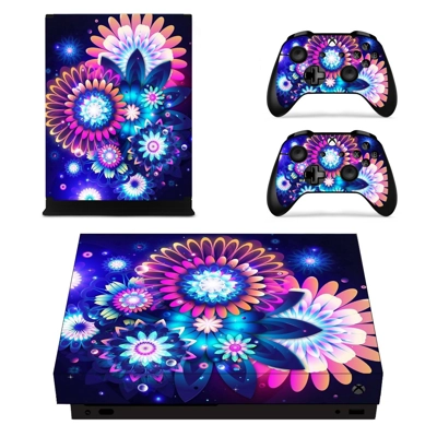 Artificial flower decal skin for Xbox one X Console and 2 Controllers