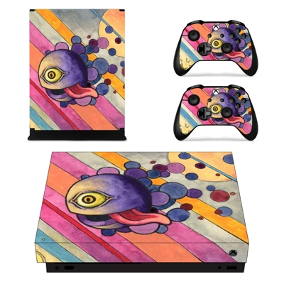 Trippy paintings decal skin for Xbox one X Console and 2 Controllers