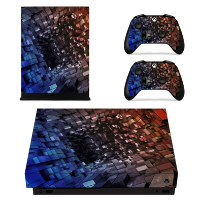 Tech wallpaper decal skin for Xbox one X Console and 2 Controllers