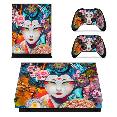 Floral girl decal skin for Xbox one X Console and 2 Contro.. Floral girl decal skin for Xbox one X Console and 2 Contro..