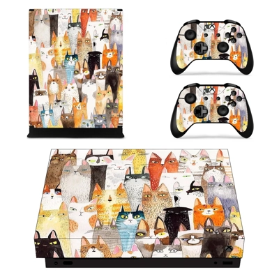 Cat face decal skin for Xbox one X Console and 2 Controllers Cat face decal skin for Xbox one X Console and 2 Controllers