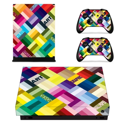 Tech wallpaper decal skin for Xbox one X Console and 2 Controllers