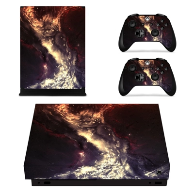 Space scene decal skin for Xbox one X Console and 2 Controllers