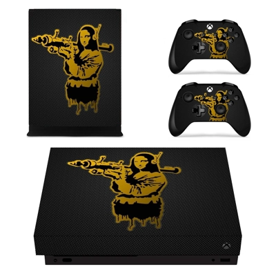 Mona lisa with bazooka decal skin for Xbox one X Console a.. Mona lisa with bazooka decal skin for Xbox one X Console a..