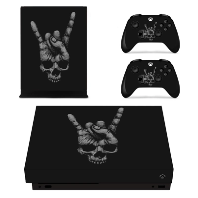 Rock hand skull decal skin for Xbox one X Console and 2 Co.. Rock hand skull decal skin for Xbox one X Console and 2 Co..